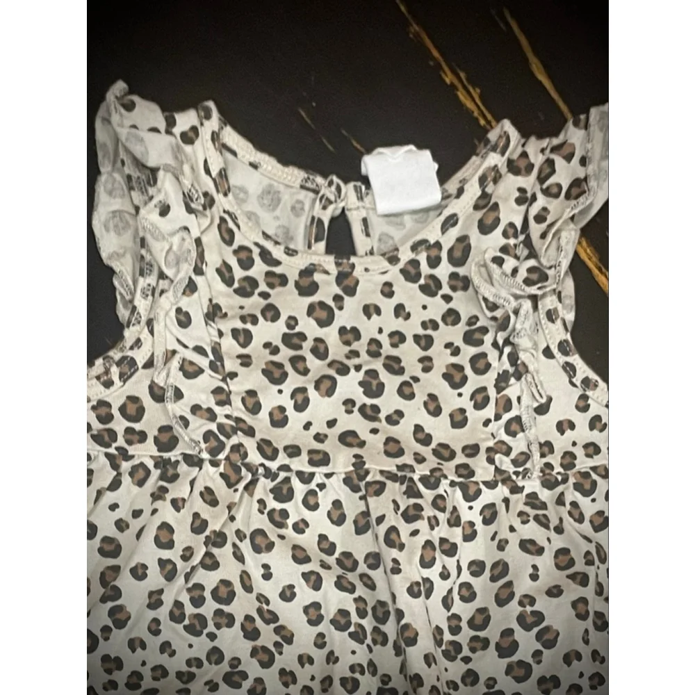 H&M Casual Leopard Print Dress 6 Months Beige Brown